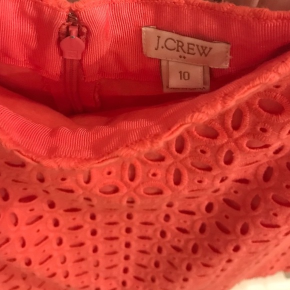 J. Crew Coral Eyelet Mini Skirt - Picture 2 of 4